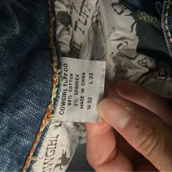 Cowgirl Tuff Light Blue Bootcut Jeans size 32 - Picture 8 of 9